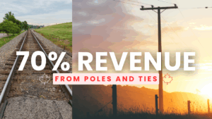 70% Revenue from poles and ties.